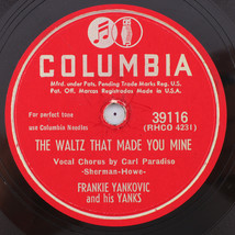 Frankie Yankovic - The Waltz That Made You Mine - 1951 10&quot; 78 rpm  Record 39116 - £14.33 GBP