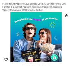 Pop ‘N Dulge Popcorn Gift Set Movie Night Popcorn Kernels &amp; Seasoning 10... - $24.63