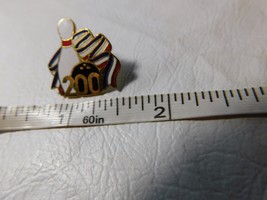 200 game award RARE bowling vintage pin lapel hat C Sanders collectible tie tac - £15.47 GBP