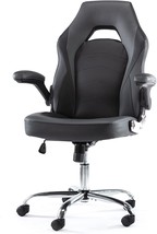 MCQ Ergonomic Computer Gaming Chair – PU Leather Office Chair with Padded, Grey - £112.96 GBP