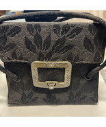Kadin USA Handbag Textured Tapestry Black Metal Clasp VTG 1950&#39;s - $30.25
