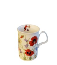 English Meadow Bone China Mug Roy Kirkham Red Poppy Floral Vtg Free Shipping - £20.77 GBP