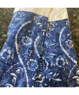 New Ralph Lauren King Bed Skirt Dust Ruffle Floral Blue Seychelles Batik... - $74.95