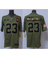 Men's Christian McCaffrey #23 Stitched Jersey Olive Black - $45.00