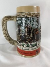 Vintage 1987 Budweiser Holiday Beer Stein Mug Clydesdale Ceramarte &quot;C&quot; S... - $10.89