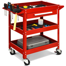 Three Tray Rolling Tool Cart Mechanic Cabinet Storage Toolbox Organizer - £155.66 GBP
