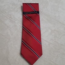 TOMMY HILFIGER Mens Tie 100%  Silk Made in USA Red Necktie - $15.87