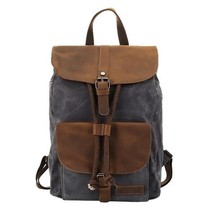 Vintage Waterproof  High Quality Oil Wax Canvas Backpacks for Men - £82.01 GBP