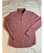 Volcom Stone Mens Button Shirt Medium M Light Red Long Sleeve Collar Skater - £9.60 GBP