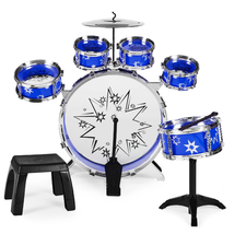 11 PCS Kids Starter Drum Set W/ Bass Drum, Tom Drums, Cymbal, Stool, Dru... - $1,109.11 MXN