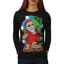Wellcoda Santa Holidays Womens Long Sleeve T-shirt, Christmas Casual Design - £18.90 GBP