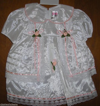 NWT 3 PC Formal Baby Infant Party Dress White Peach 18 mos - £15.97 GBP