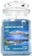 1 American Home By Yankee Candle 19 Oz Clear Mountain Lake 1 Wick Glass Candle - £24.50 GBP