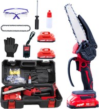 Dogtooth 6 Inch Portable Electric Chainsaw Cordless,Handheld Chain Saw With 2 - $30.95