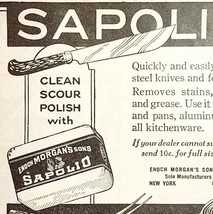 1923 Sapolio Kitchen Polish Advertisement Home Ephemera 4.75 x 4&quot; - £9.00 GBP