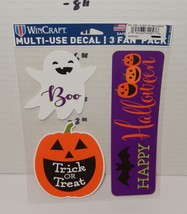 WinCraft Halloween Multi-Use 3 Decal Set 5.5&quot; x 7.5&quot; Ghost jack o lantern - $183.21 MXN