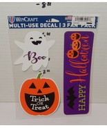 WinCraft Halloween Multi-Use 3 Decal Set 5.5&quot; x 7.5&quot; Ghost jack o lantern - $9.85