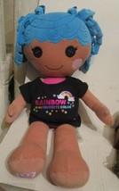 Build A Bear Lalaloopsy Blue Hair Plush 20&quot; Stuffed Doll Girl Rainbow Shirt - £11.36 GBP