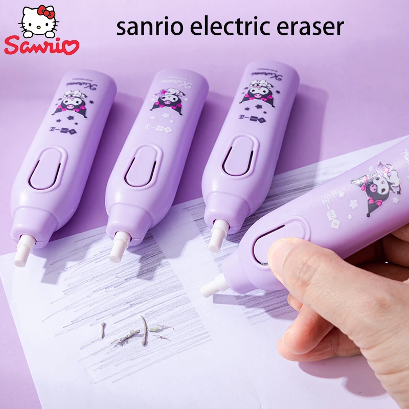 Sanrio Kuromi Hello Kitty Electric Eraser Student Study Stationery Pencil Sketch - £10.90 GBP+
