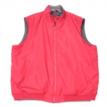 Chaps Vest Men&#39;s Size XXL Full Zip Fleece Lined Red Zippered Pockets - $29.87