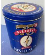 EMPTY - 1991 Planters Mr Peanut Collectible 75th Anniversary Tin Blue 19... - £5.53 GBP