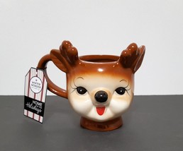 NEW Winter Wonder Lane Figural Reindeer Mug 15 OZ Ceramic - £19.91 GBP