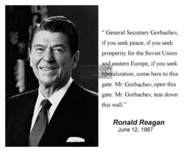 President Ronald Reagan Cold War Quote Mr. Gorbachev 8X10 Photo - £6.64 GBP