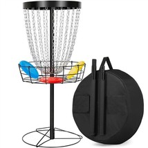 Heavy Duty Portable 24 Chain Disc Golf Basket W/ 3 Discs Catcher Practic... - £136.03 GBP