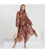 Keepsake The Label Unravel Midi Dress in Chocolate Lily Floral, Size 8 - $34.64