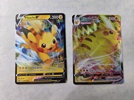 Pikachu V, Pikachu VMax SWSH 285 SWSH 286 Pokemon Sword &amp; Shield Promos Set - $6.95