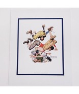 Norman Rockwell Art Print Offset First Down Football Pile Up 11x14 Sport... - $610.67 MXN