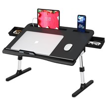 Foldable Laptop Bed Tray Table Pvc Leather, Adjustable Laptop Desk For B... - $120.99