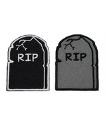 Tombstone Embroidered Applique Iron On Patch 1.5&quot; x 2&quot; Halloween Trick O... - $89.45 MXN