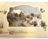A JOYOUS CHRISTMAS Original Antique 1912 John Winsch HOLIDAY Embossed PO... - $12.99