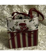 Longaberger Holiday Gift Tote Bag Holiday Stripe Holiday Botanical - $13.49 CAD