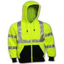 Tingley Rubber S78122 Class 3 Hooded Sweatshirt with Zipper, 3X-Large, Lime - £59.79 GBP