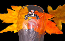 Rickards pint beer glass etched-glass branding, impressed Rickard&#39;s R to base. - £30.68 GBP