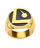 DC Legion Of Superheroes Logo Stainless Steel Ring Gold - £27.34 GBP