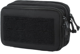 Black Tactical Molle Horizontal Admin Pouch EMT Pouch EDC Utility Orgaznier Bag - £14.12 GBP