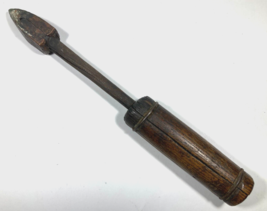 Antique SOLDERING IRON 13.5&quot; Vintage Tinsmith Blacksmith Tool Wood Handl... - $24.74