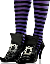 Black Witch Shoe Covers - Adult Size (1 Pair) - Spooky Costume Accessory... - £10.50 GBP