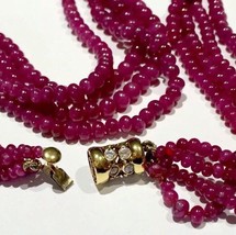 RaRe!! Natural Ruby 18k gold European authentic vintage Multi Strand Necklace - £3,939.73 GBP