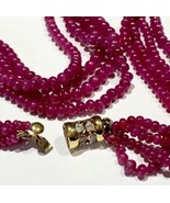 RaRe!! Natural Ruby 18k gold European authentic vintage Multi Strand Nec... - $4,940.00