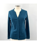 CAbi Womens Ever Teal Cardigan Snap Cotton Blend Sweater Size Medium M NEW - €32,61 EUR