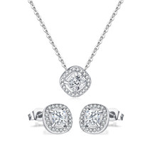Light Luxury High-Grade Diamond Ear Stud Pendant Suit Jewelry Titanium Steel Nec - £22.35 GBP