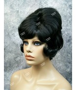 Adult Black 60s Beehive Wig 70s Housewife Groovy Mod GoGo Wedge Hairspra... - $34.99 CAD
