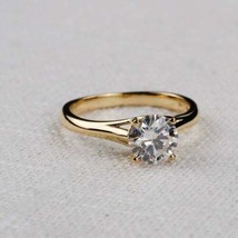 3.00 Karat Simulierte Weiß Diamant Solitaire Verlobungsring 14k Gelb Vergoldet - £95.67 GBP