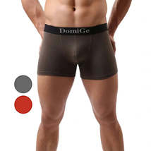 Men&#39;s Mid-Rise Modal Boxers with Silver Logo Waistband Pouch Male Underwear - £10.07 GBP