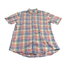 Club Room Shirt Men&#39;s Medium Multicolor Plaid Pleated Short Sleeve Butto... - $20.31