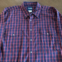 Vtg Wrangler Western Shirt Mens 3XLT 3XT Pearl Snap Cowboy Rockabilly Ra... - $27.50